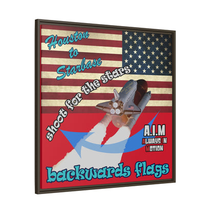 shoot for the stars - framed canvas art (dark red)