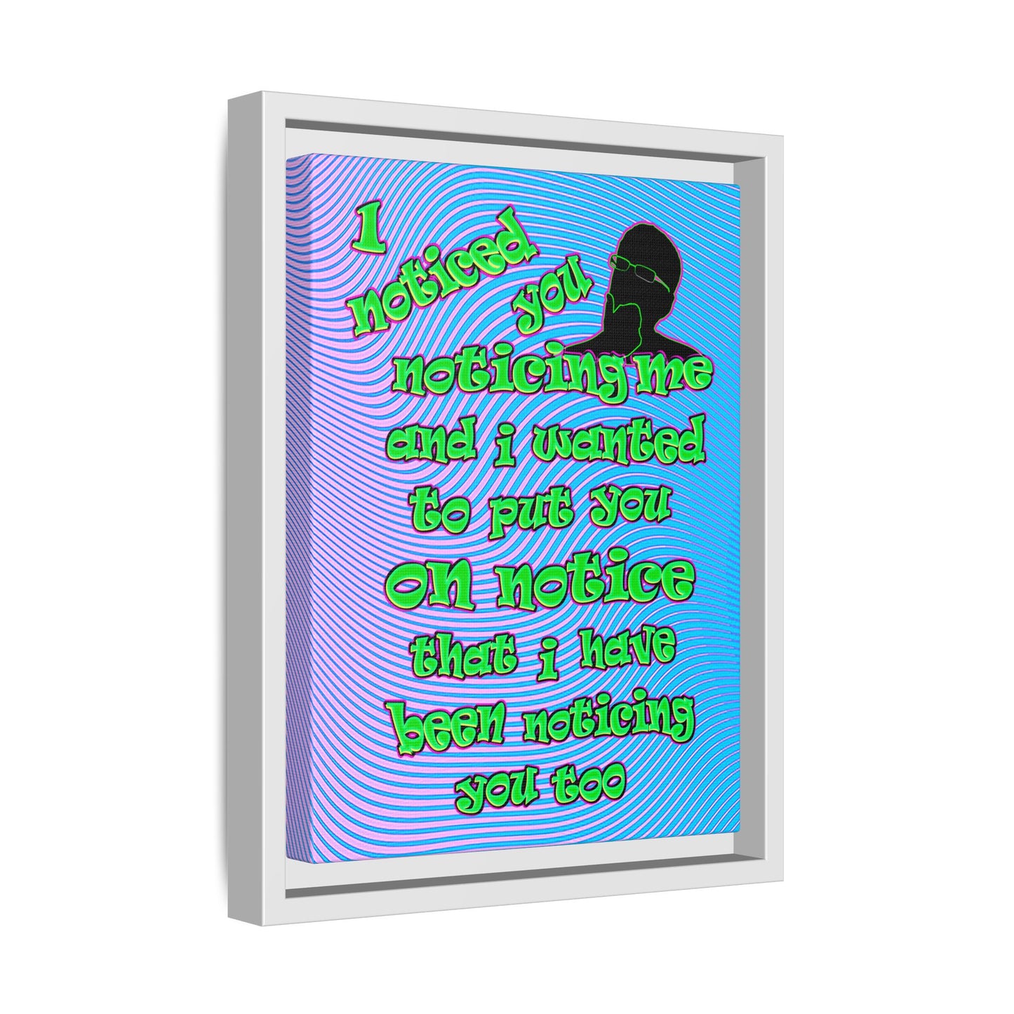 noticed you noticing - framed canvas art (light blue-purple wave)