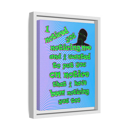 noticed you noticing - framed canvas art (light blue-purple wave)