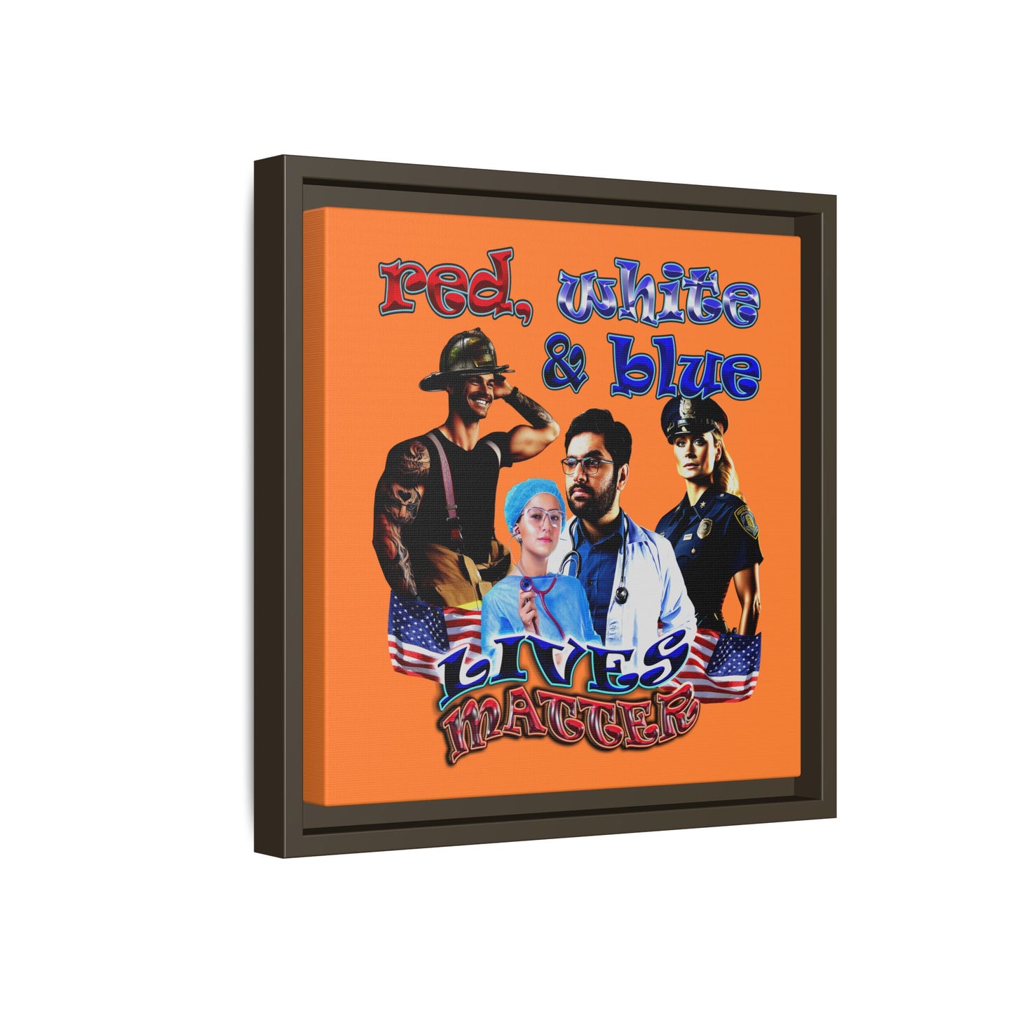 rw&b lives matter - framed canvas art (crusta)