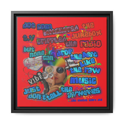 drop the beat - framed canvas art (red)