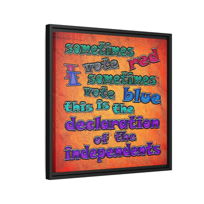 declaration of the independents - framed canvas art (burnt orange)