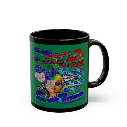 drop the beat - Black Mug (dark green)