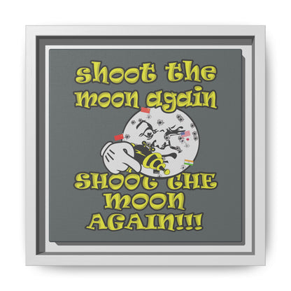 shoot the moon again - framed canvas art (dark grey)