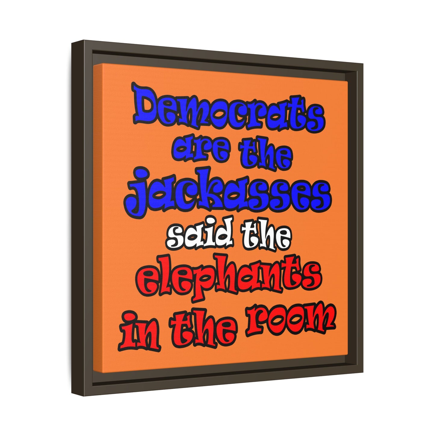 donkeys and elephants - framed canvas art (crusta)