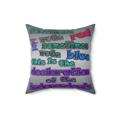 declaration of the independents - Spun Polyester Square Pillow - (brushed nickel)