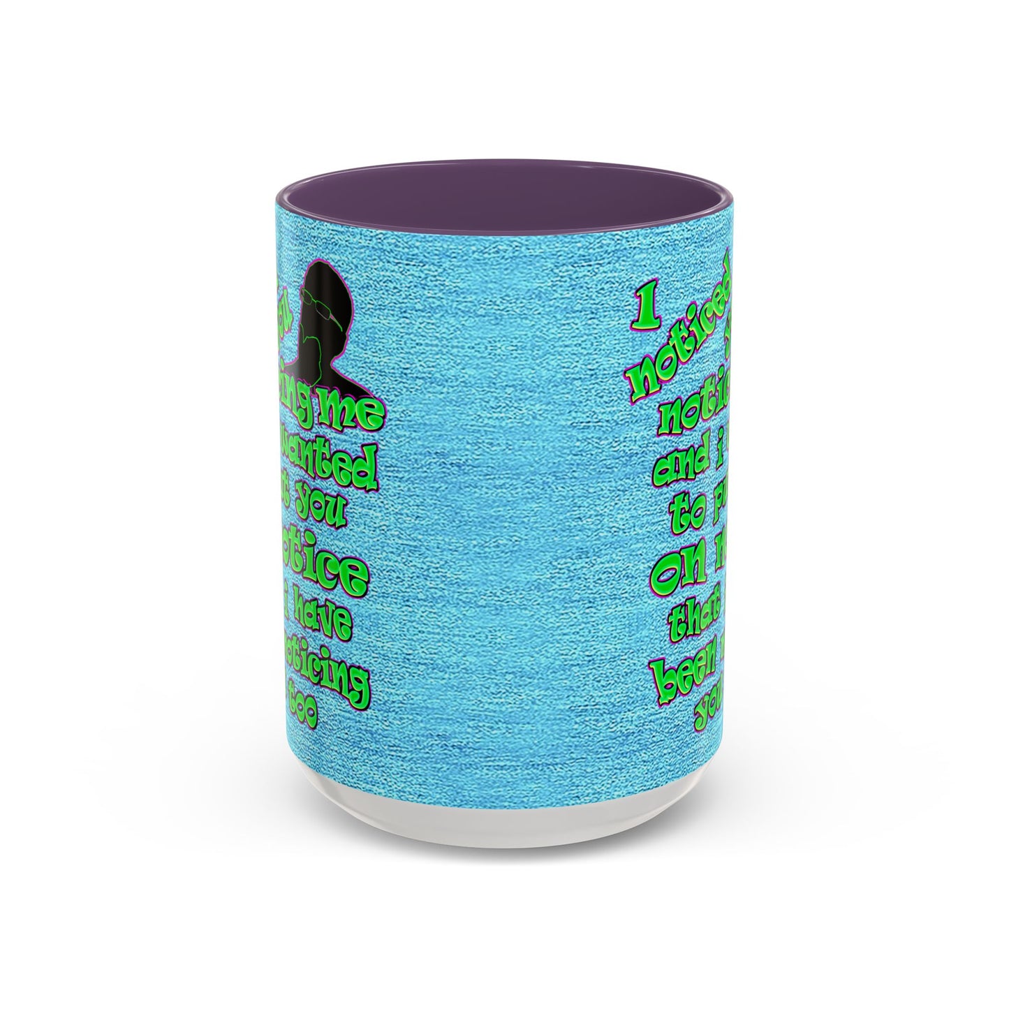 noticed you noticing - Accent Mug (faded dark blue)