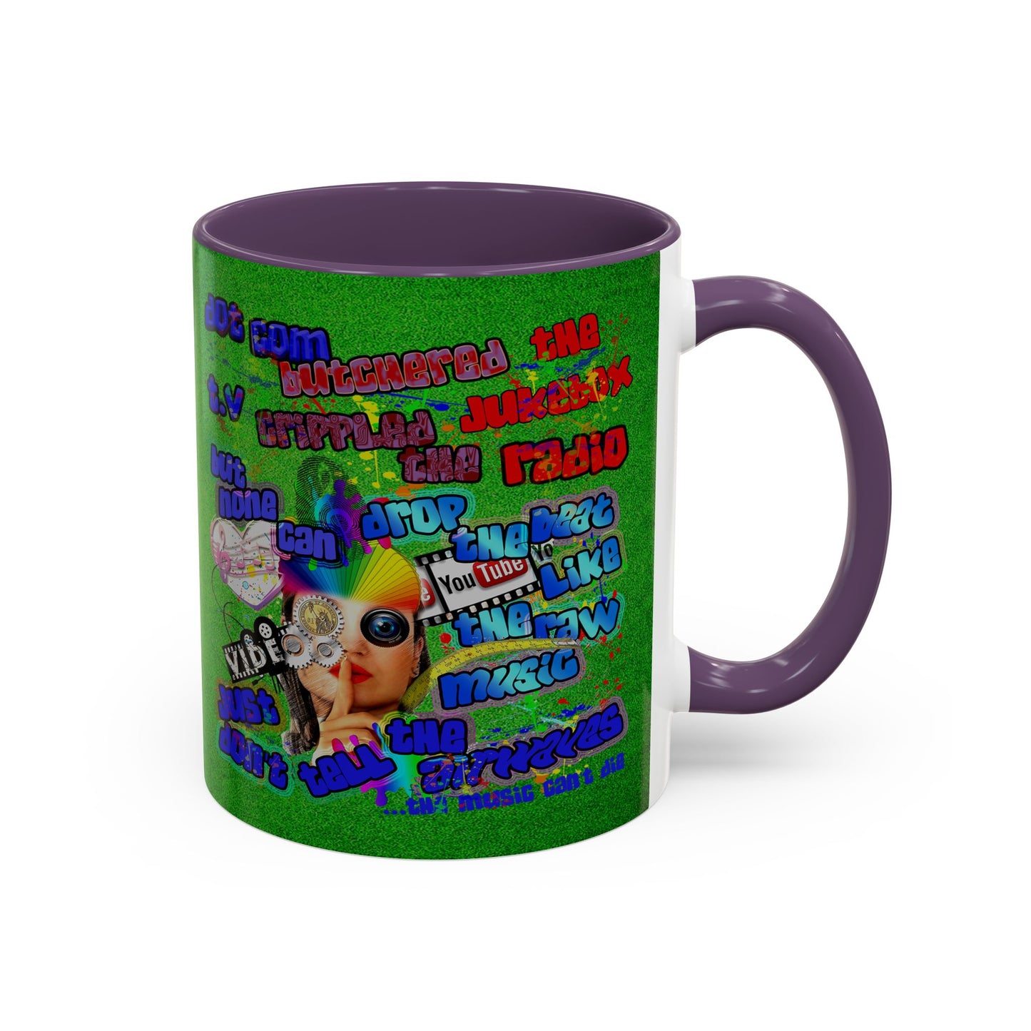 drop the beat - Accent Mug (green turf)