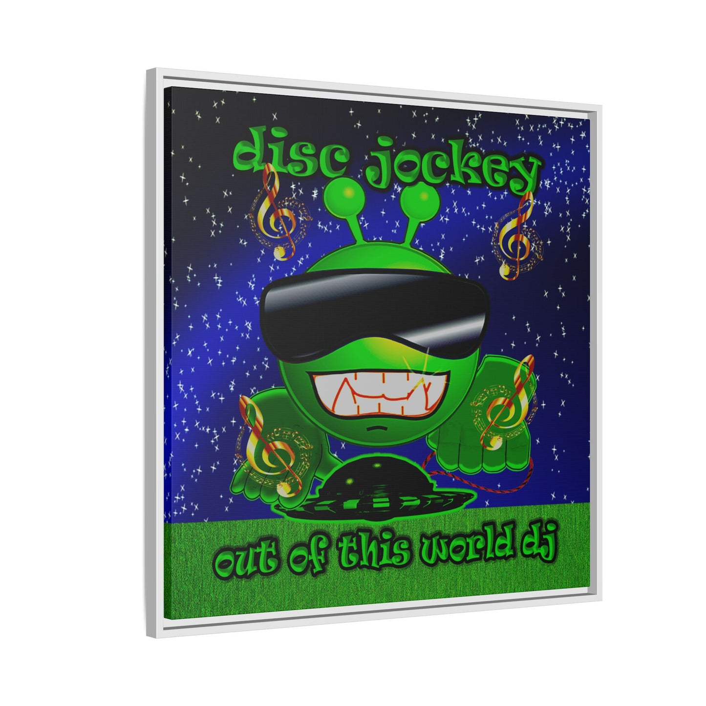 disc jockey - framed canvas art ('snoops' background)