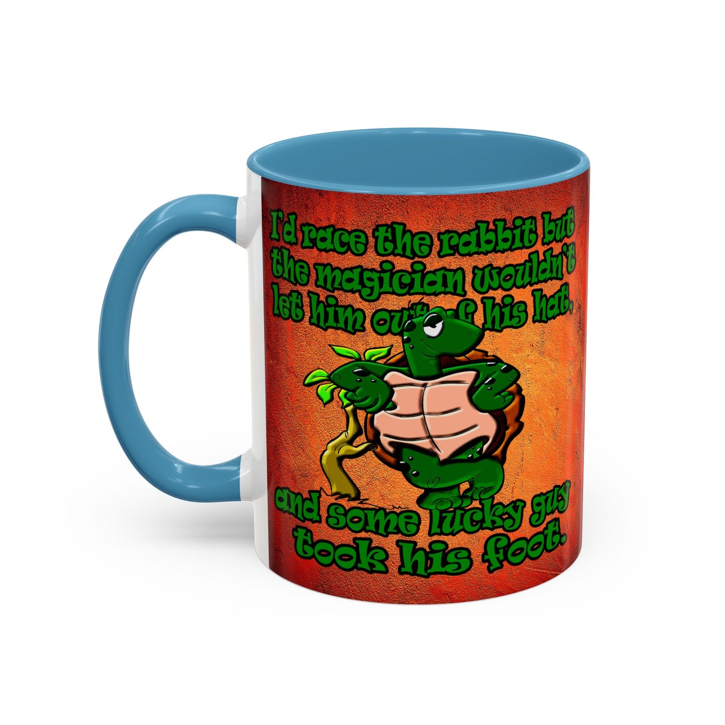 turtle race - Accent Mug (burnt orange)