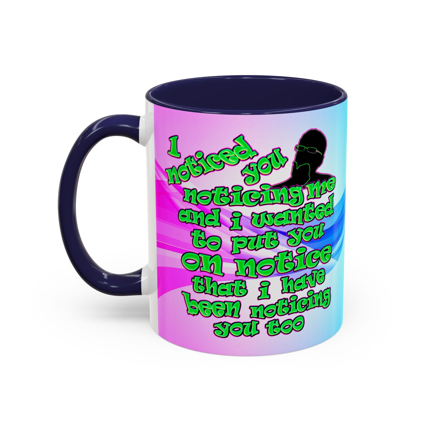 noticed you noticing - Accent Mug (light blue-pink wave)