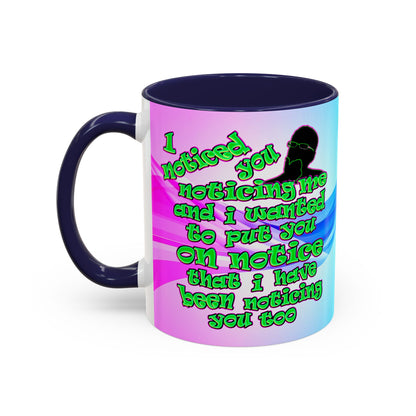 noticed you noticing - Accent Mug (light blue-pink wave)
