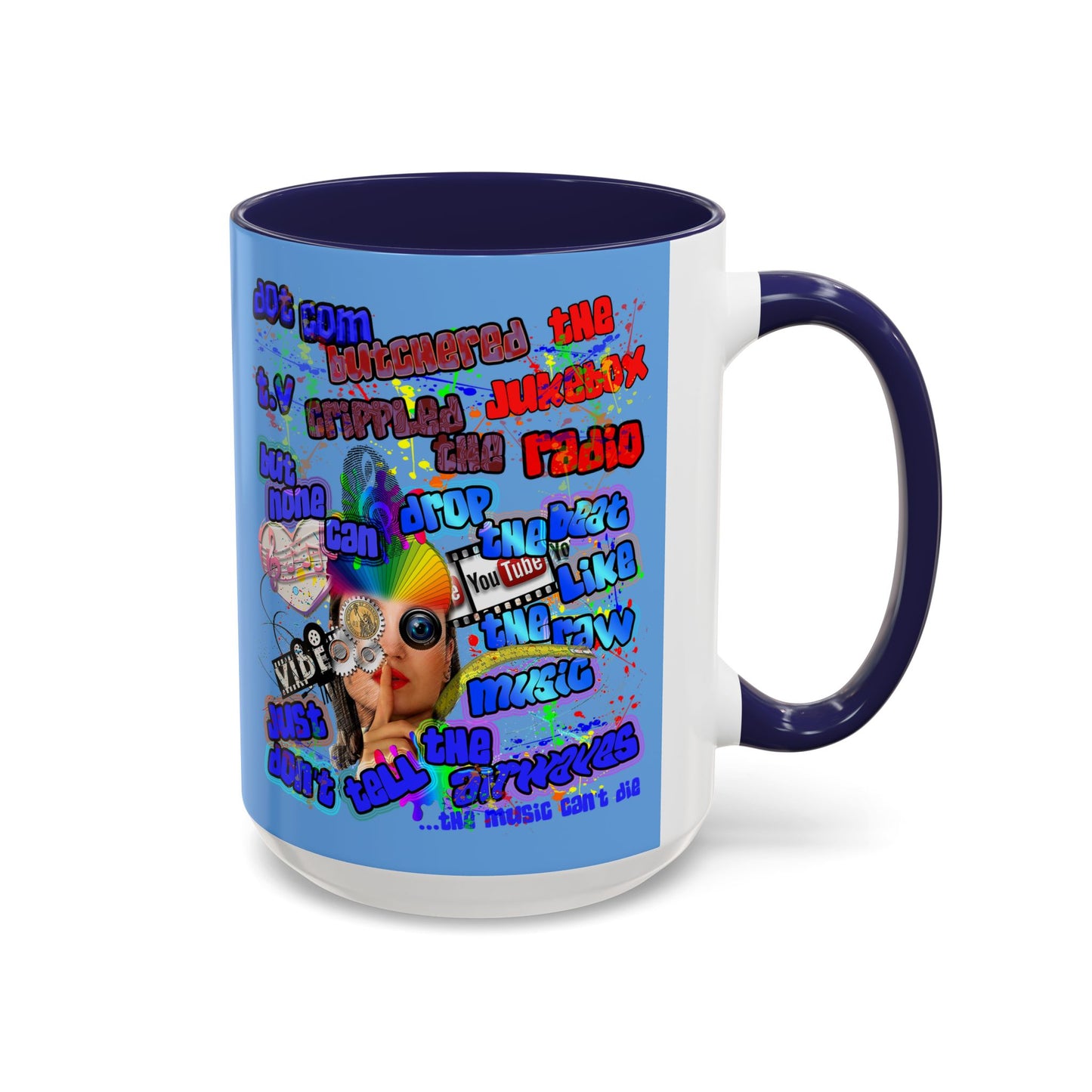 drop the beat - Accent Mug (light blue)