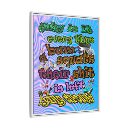 the bum's shit - framed canvas art (light blue-purple wave)