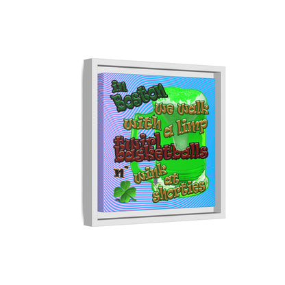 celtics logo - framed canvas art (light blue-purple wave)