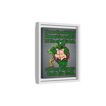 turtle race - framed canvas art (grey-light grey)