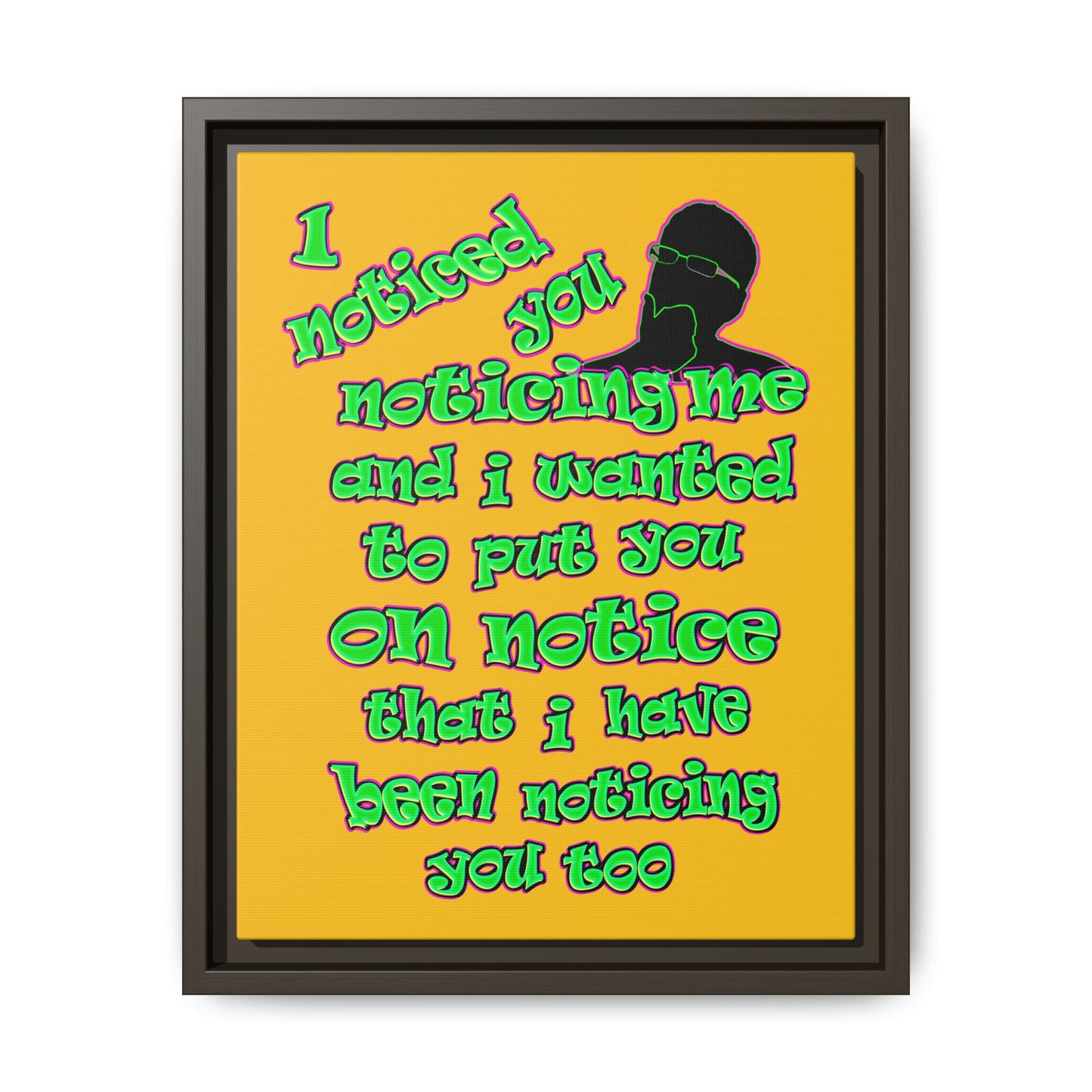 noticed you noticing - framed canvas art (yellow)