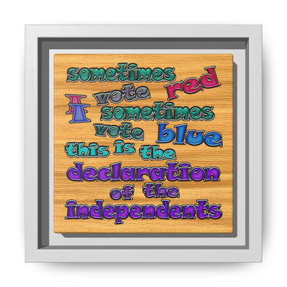 declaration of the independents - framed canvas art (butterscotch wood finish)