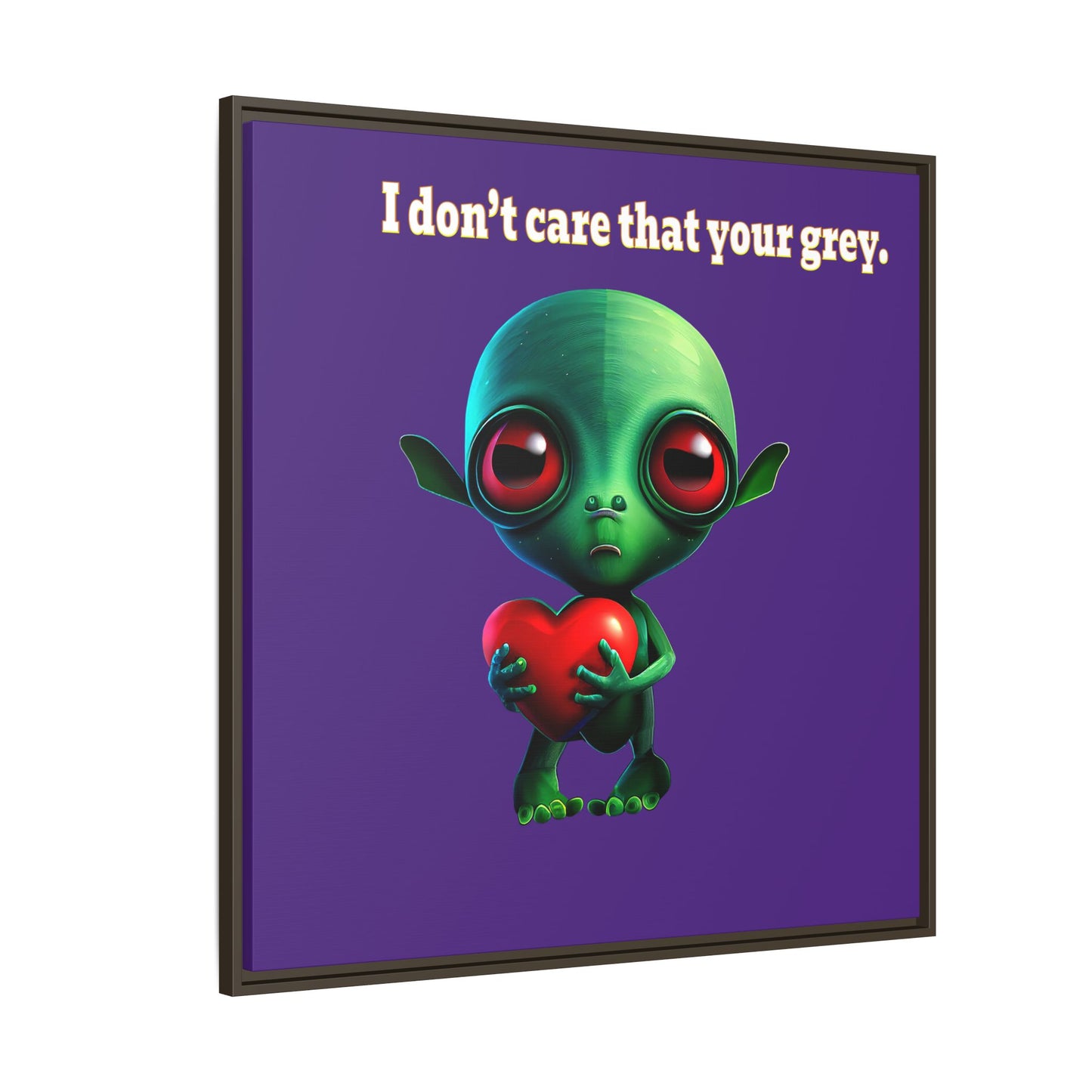 I don't care that your grey - framed canvas art (purple)