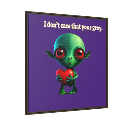 I don't care that your grey - framed canvas art (purple)