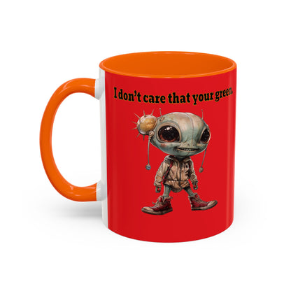 I don't care that your grey - Accent Mug (red)