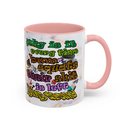 the bum's shit - Accent Mug (white marble)