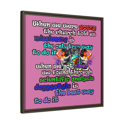doggystyle - framed canvas art (light pink)