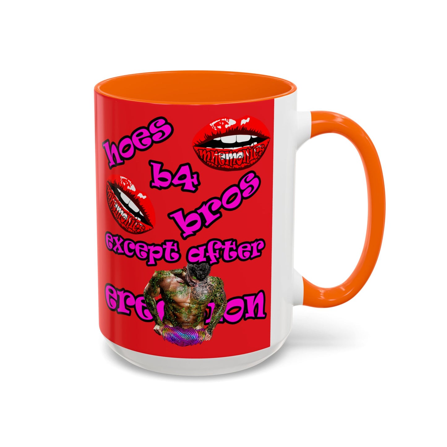 hoes b4 bros - Accent Mug (red)