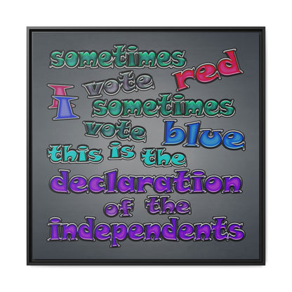declaration of the independents - framed canvas art (grey-light grey)