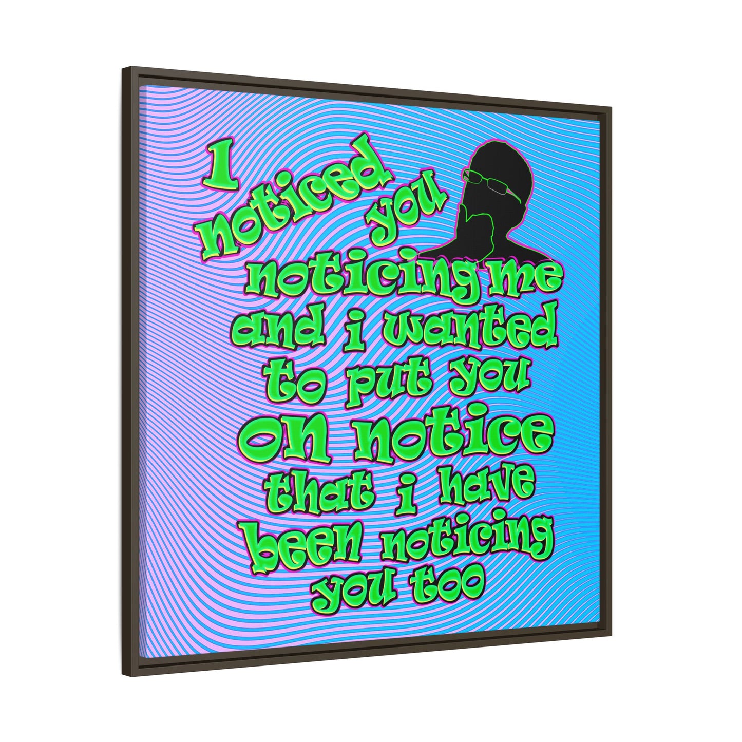 noticed you noticing - framed canvas art (light blue-purple wave)