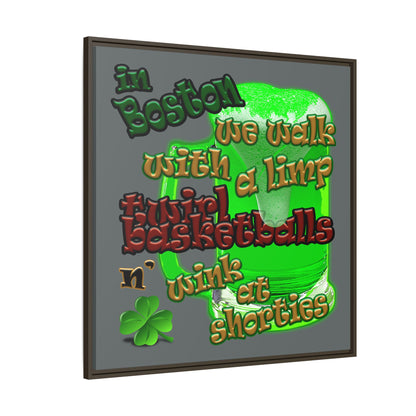 celtics logo - framed canvas art (dark grey)