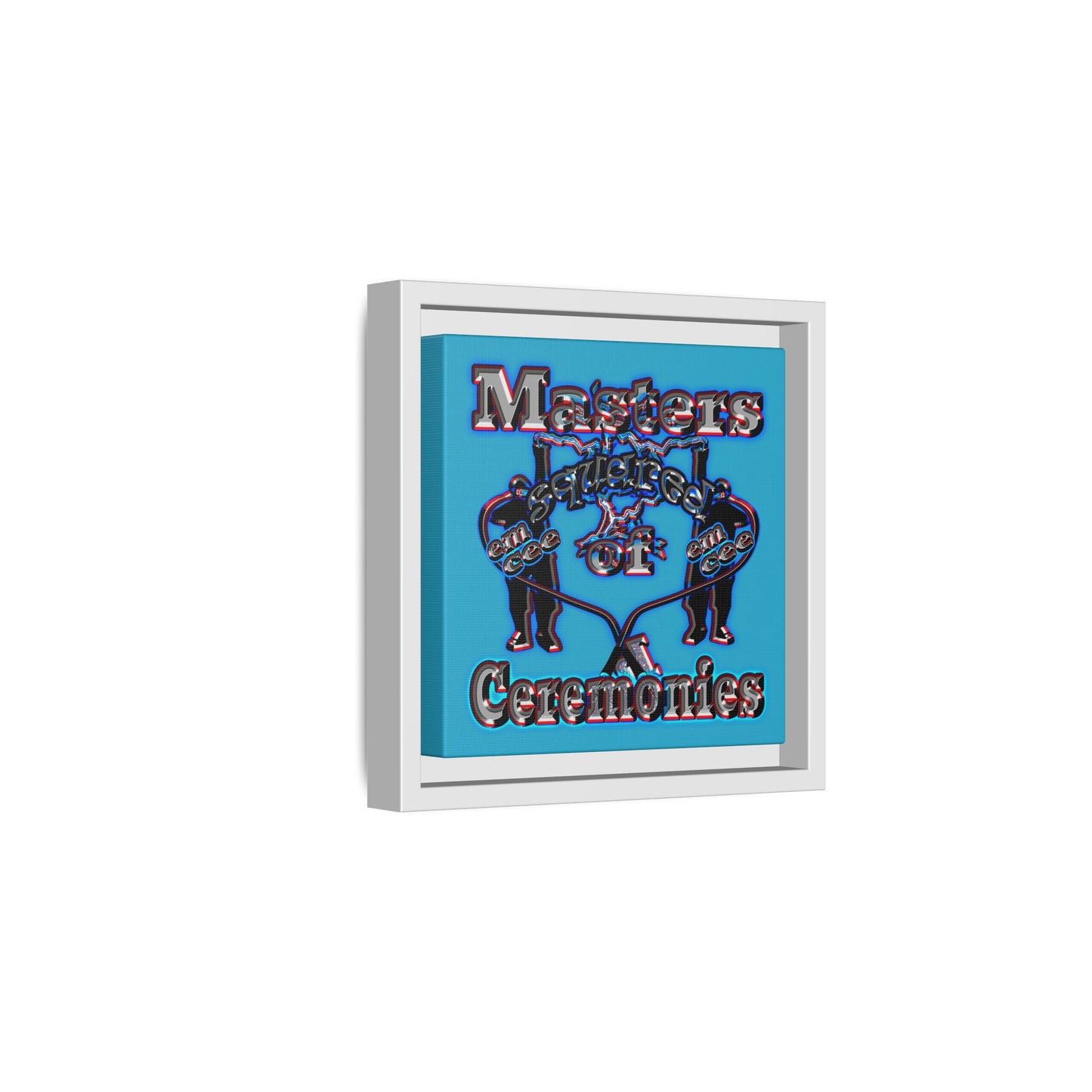 em cee squared - framed canvas art (turquoise)