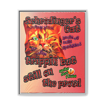 schrodinger's cat - framed canvas art (yellow-orange wave)