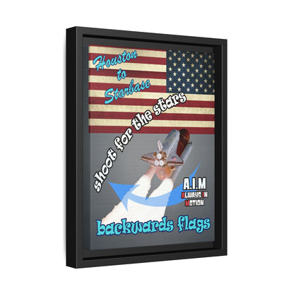 shoot for the stars - framed canvas art (grey-light grey)
