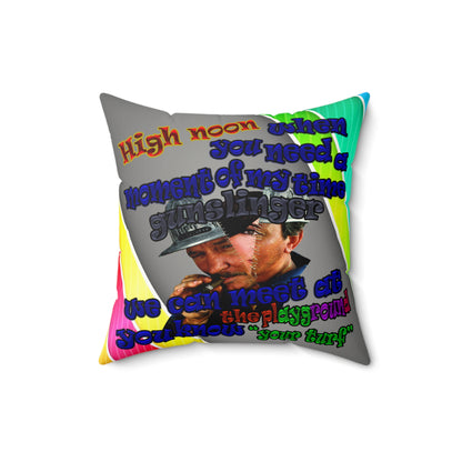 high noon - Faux Suede Square Pillow - (rainbow split)