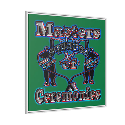 em cee squared - framed canvas art (dark green)
