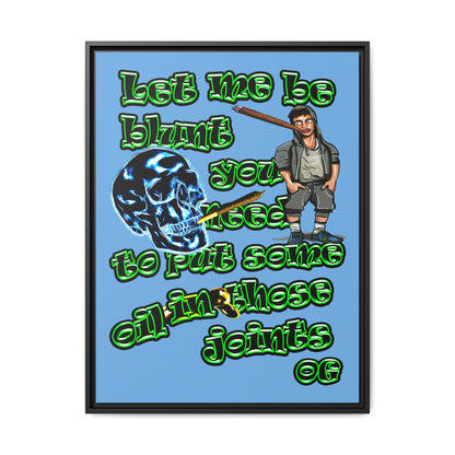 og - framed canvas art (light blue)