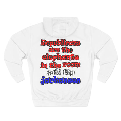 donkeys and elephants - Three-Panel Fleece Hoodie