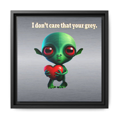 I don't care that your grey - framed canvas art (brushed nickel)