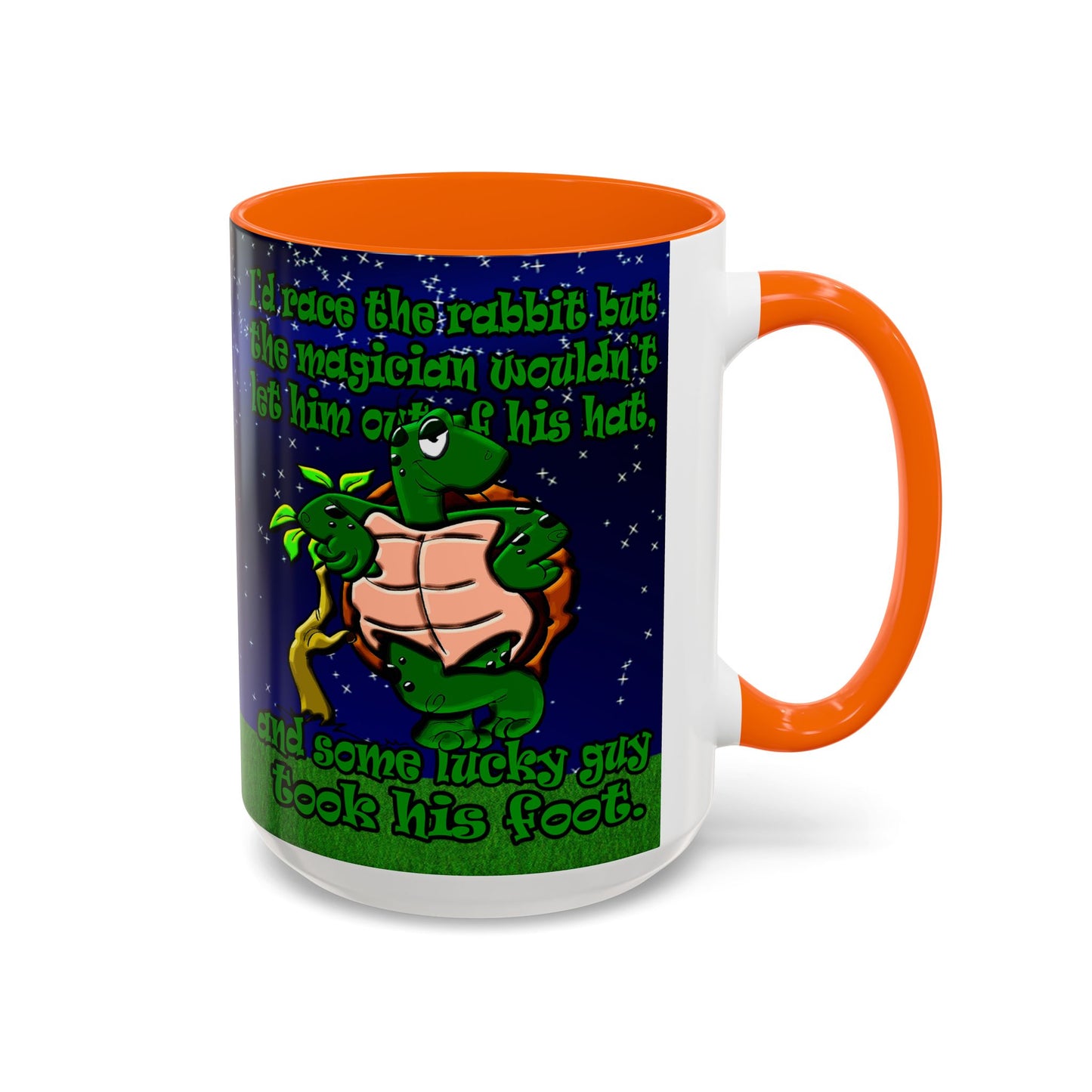 turtle race - Accent Mug ('snoops' background)