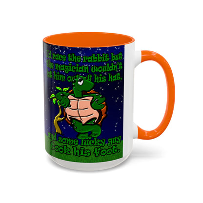 turtle race - Accent Mug ('snoops' background)