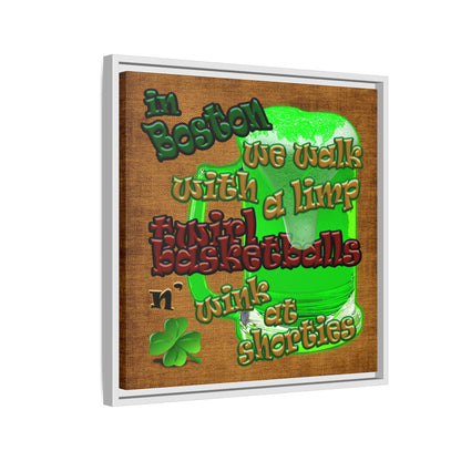 celtics logo - framed canvas art (brown papyrus)