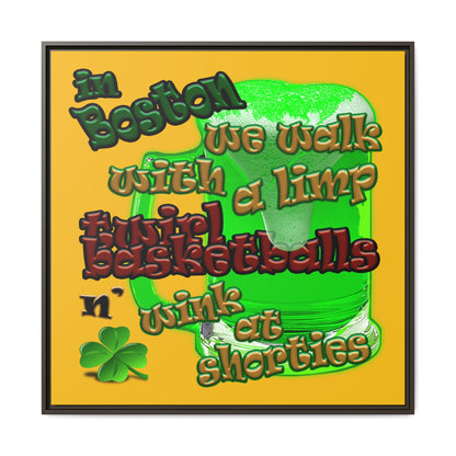 celtics logo - framed canvas art (yellow)