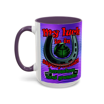 my luck - Accent Mug (purple wave)