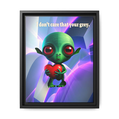 I don't care that your grey - framed canvas art (grey-pink wave)