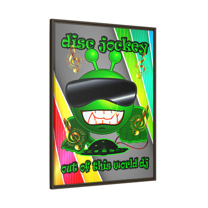disc jockey - framed canvas art (rainbow split)