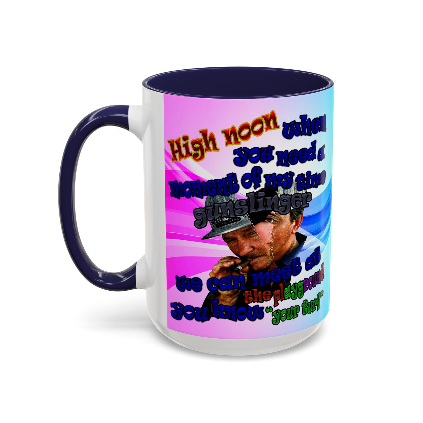 high noon - Accent Mug (light blue-pink wave)