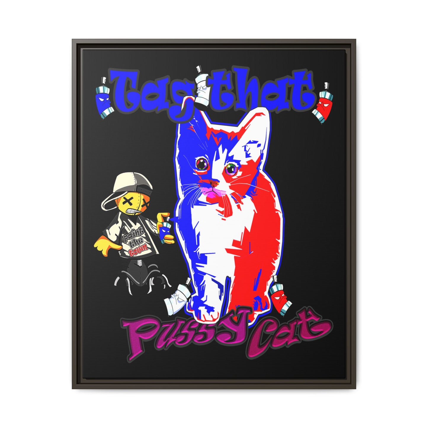tag that - framed canvas art (black)