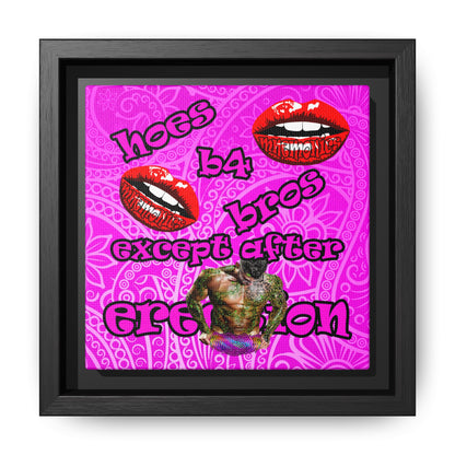 hoes b4 bros - framed canvas art (pink swirl)
