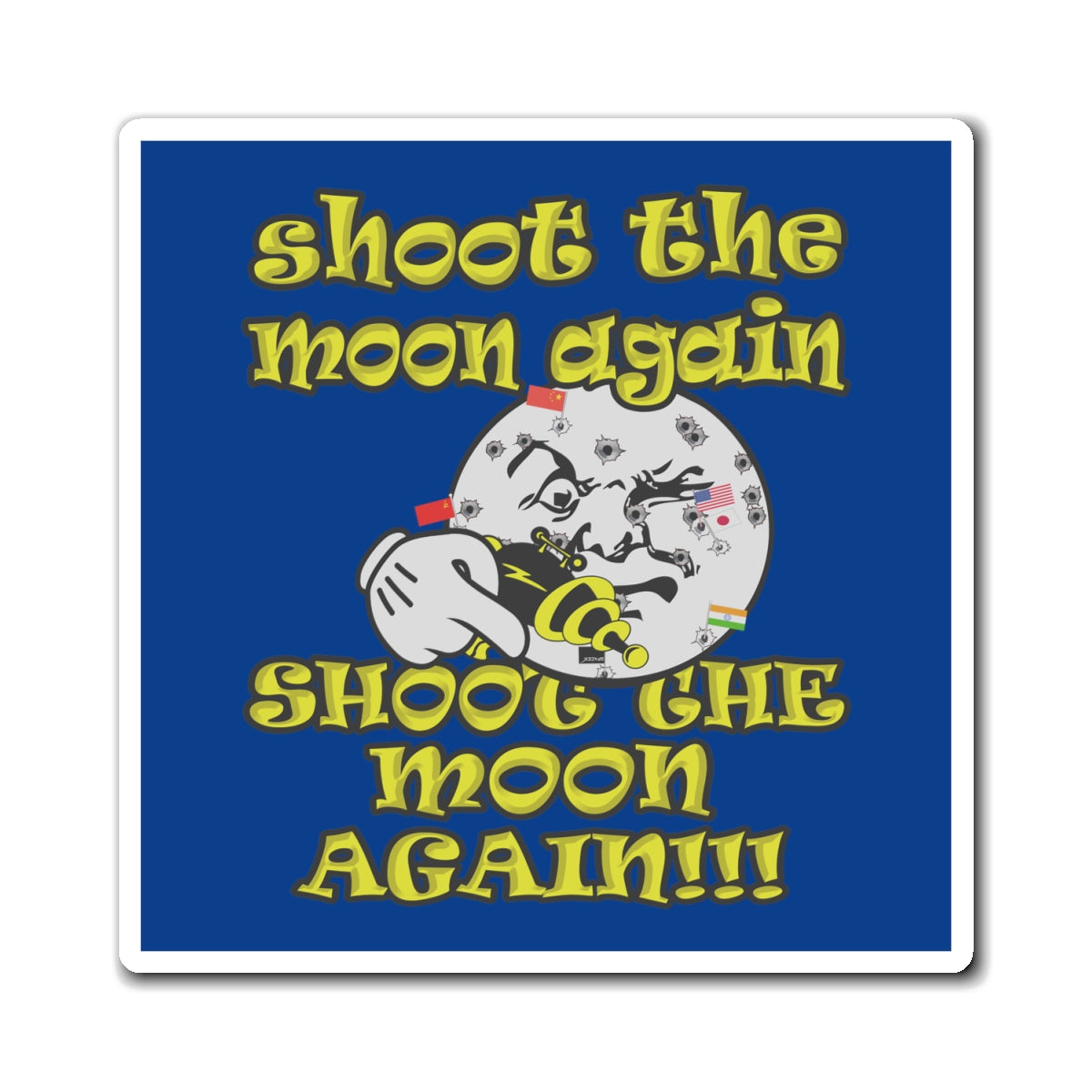 shoot the moon again - Magnets - (dark blue)